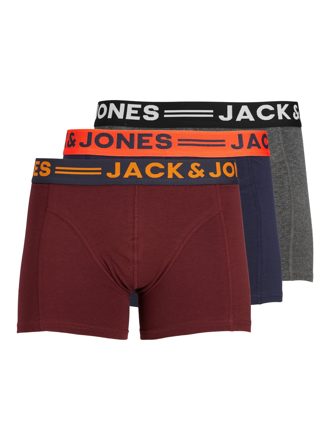 Jack & Jones 3-pack Trunks -Burgundy - 12113943