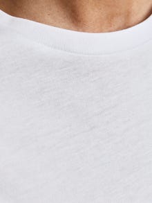 Jack & Jones T-shirt Listrado Decote Redondo -White - 12116021