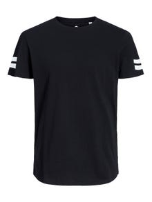 Jack & Jones Gestreift Rundhals T-shirt -Black - 12116021