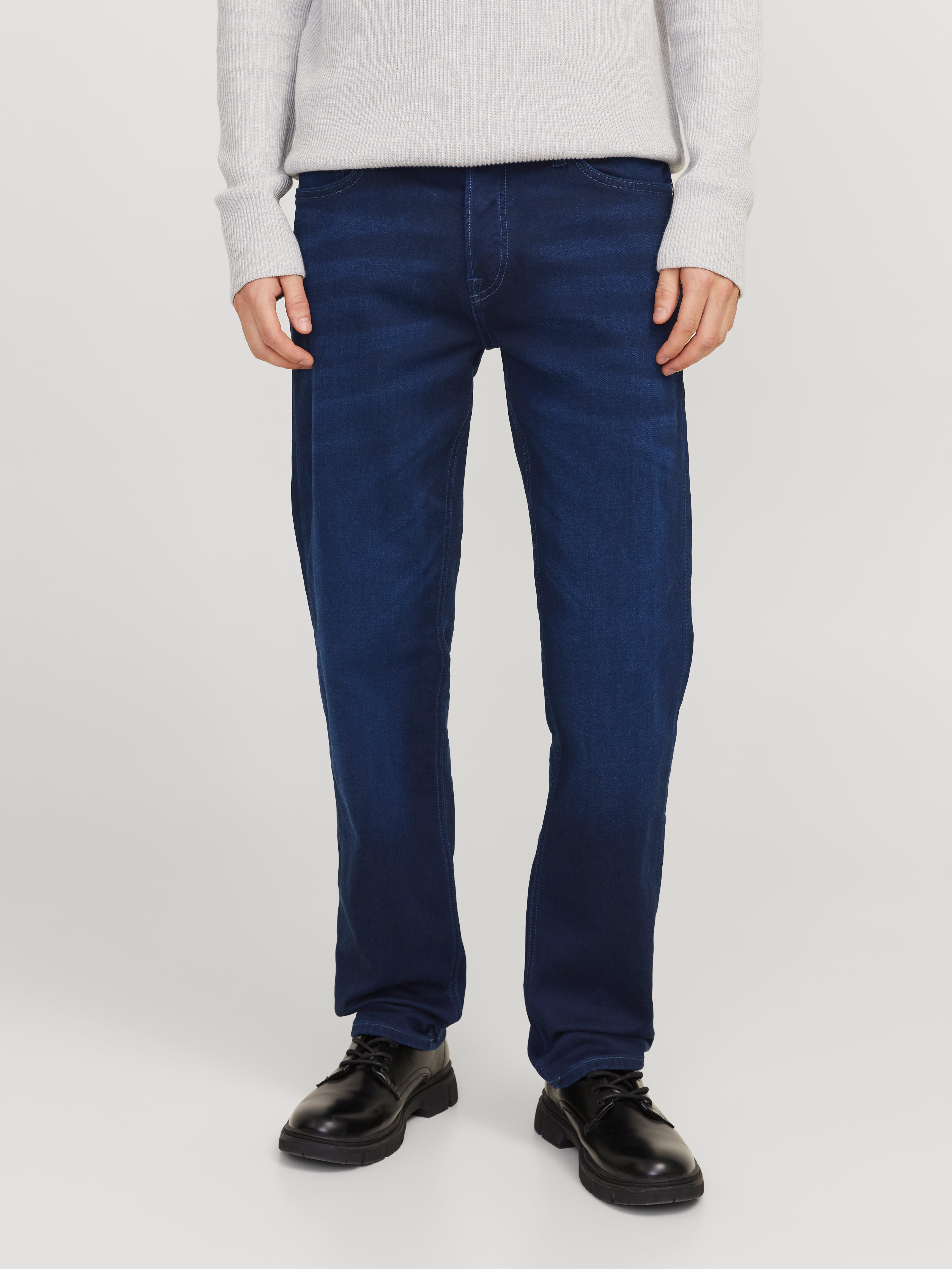 Indigo knit shops jeans