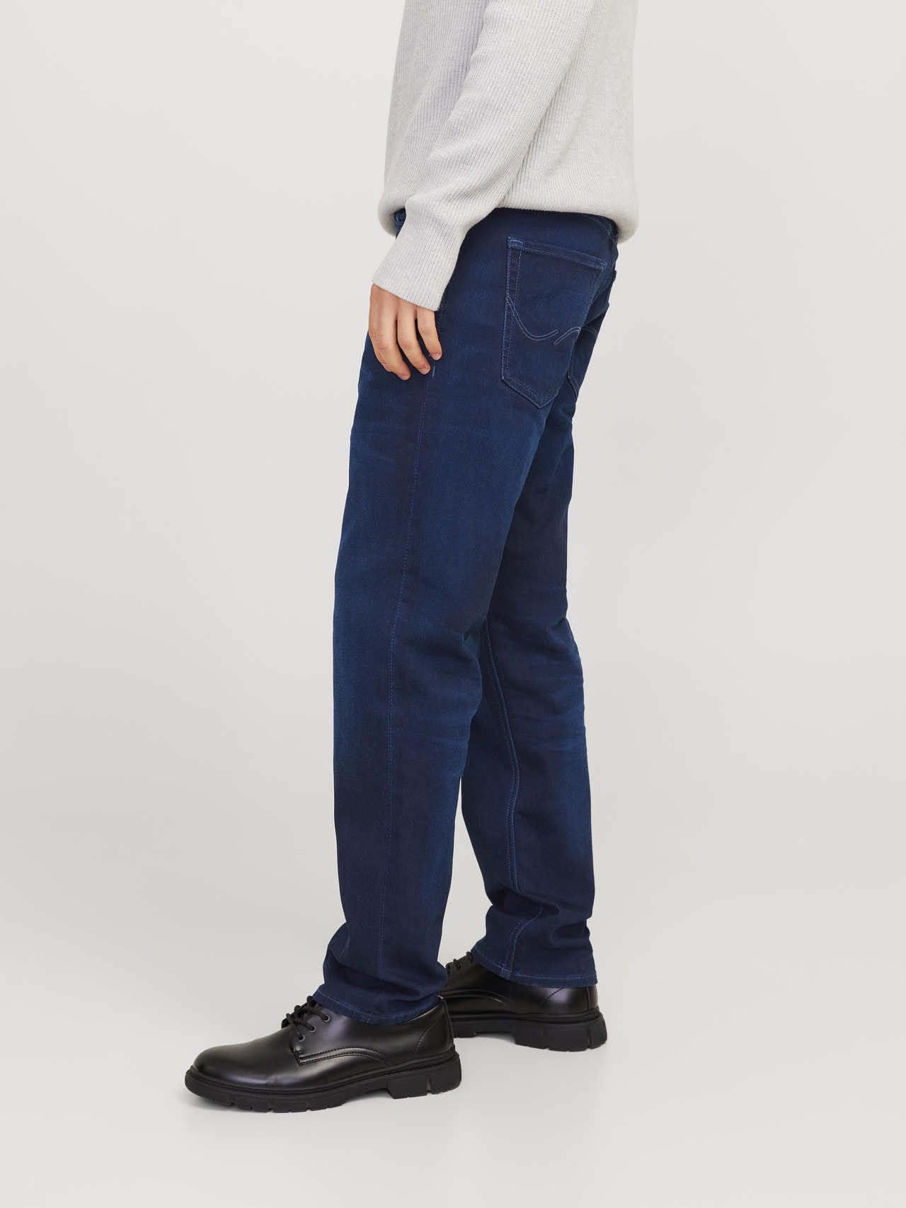 JACK & JONES Jjoriginal GE 922 Jeans Tapered JJIMIKE - Denim Chiaro Con Vita Alta, Composizione Sostenibile