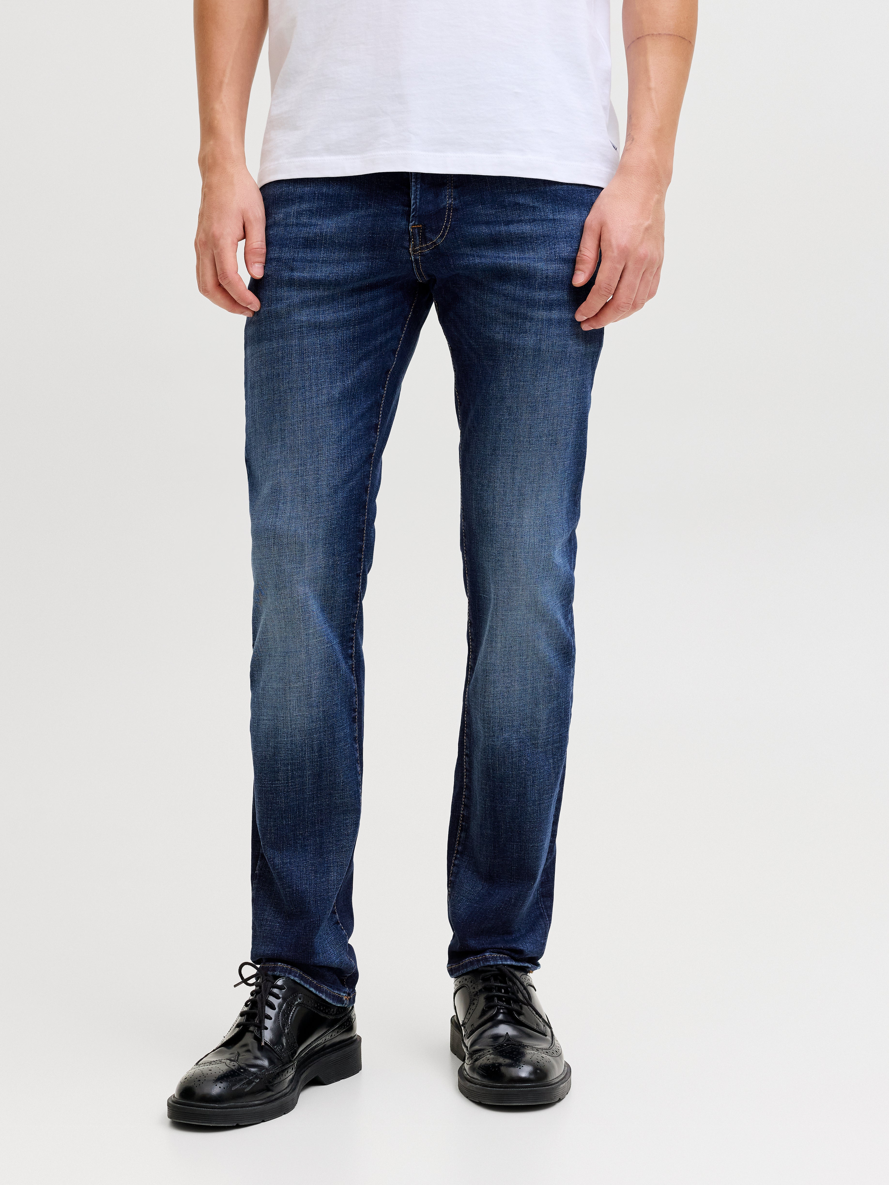 JACK & JONES Jjglenn Original Jj 887 Noos Jeans Uomo – Slim Fit Super Stretch, Blu Denim, 30W/30L