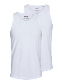 Jack & Jones 2 darabos kiszerelés Sima Környak Ujjatlan trikó -White - 12133910