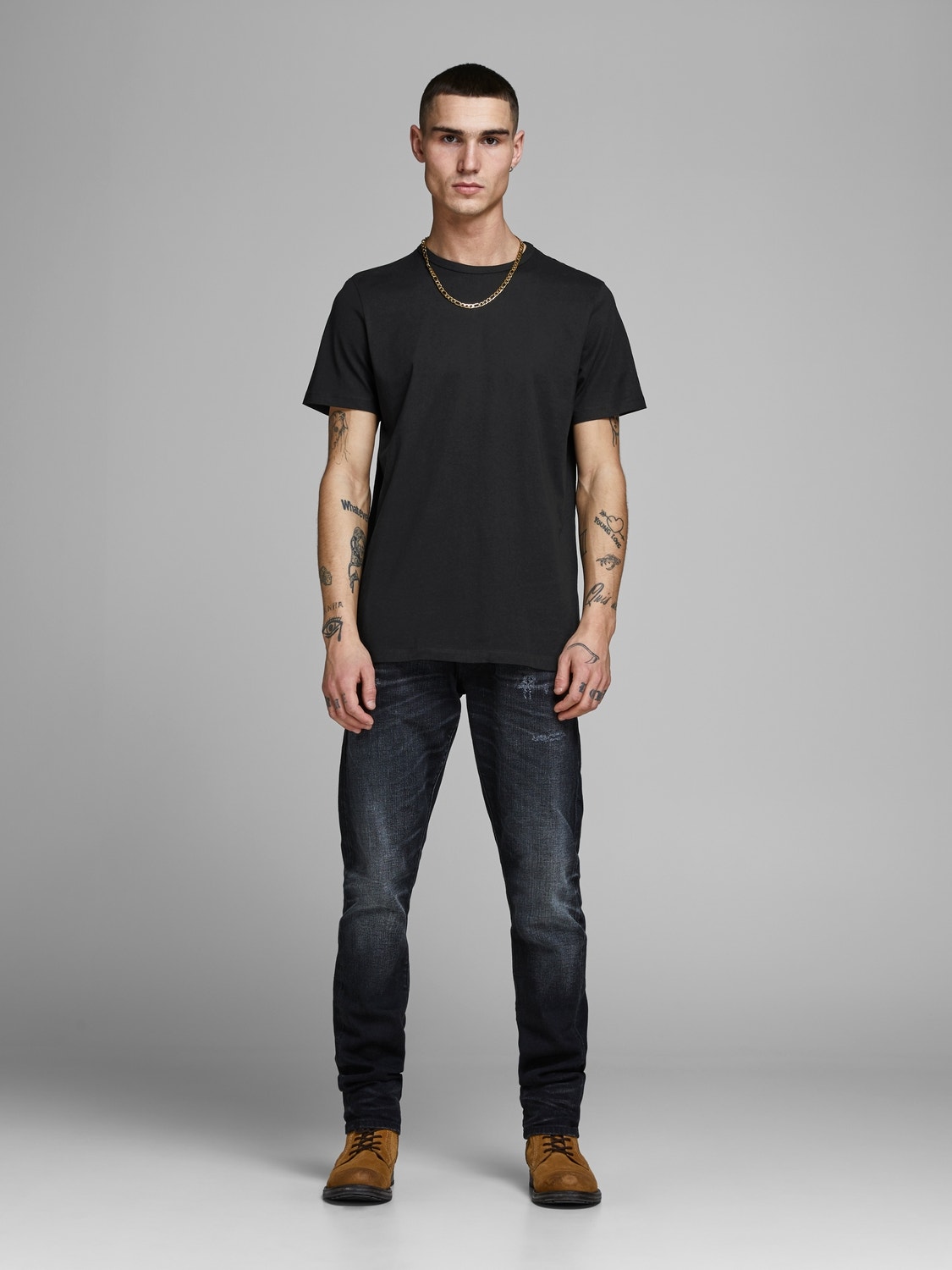 Jack & Jones 2-pack Plain Crew neck T-shirt -Black - 12133913