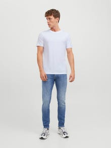 Jack & Jones 2er-pack Einfarbig Rundhals T-shirt -White - 12133913