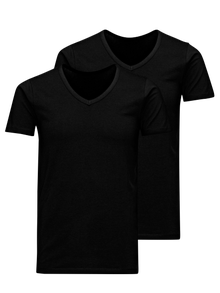 PLAIN JANE HOMME★STRUGGLE V-NECK POCKET Men's Tシャツ BLACK 2-pack Plain T-shirt | Black | Jack & Jones®