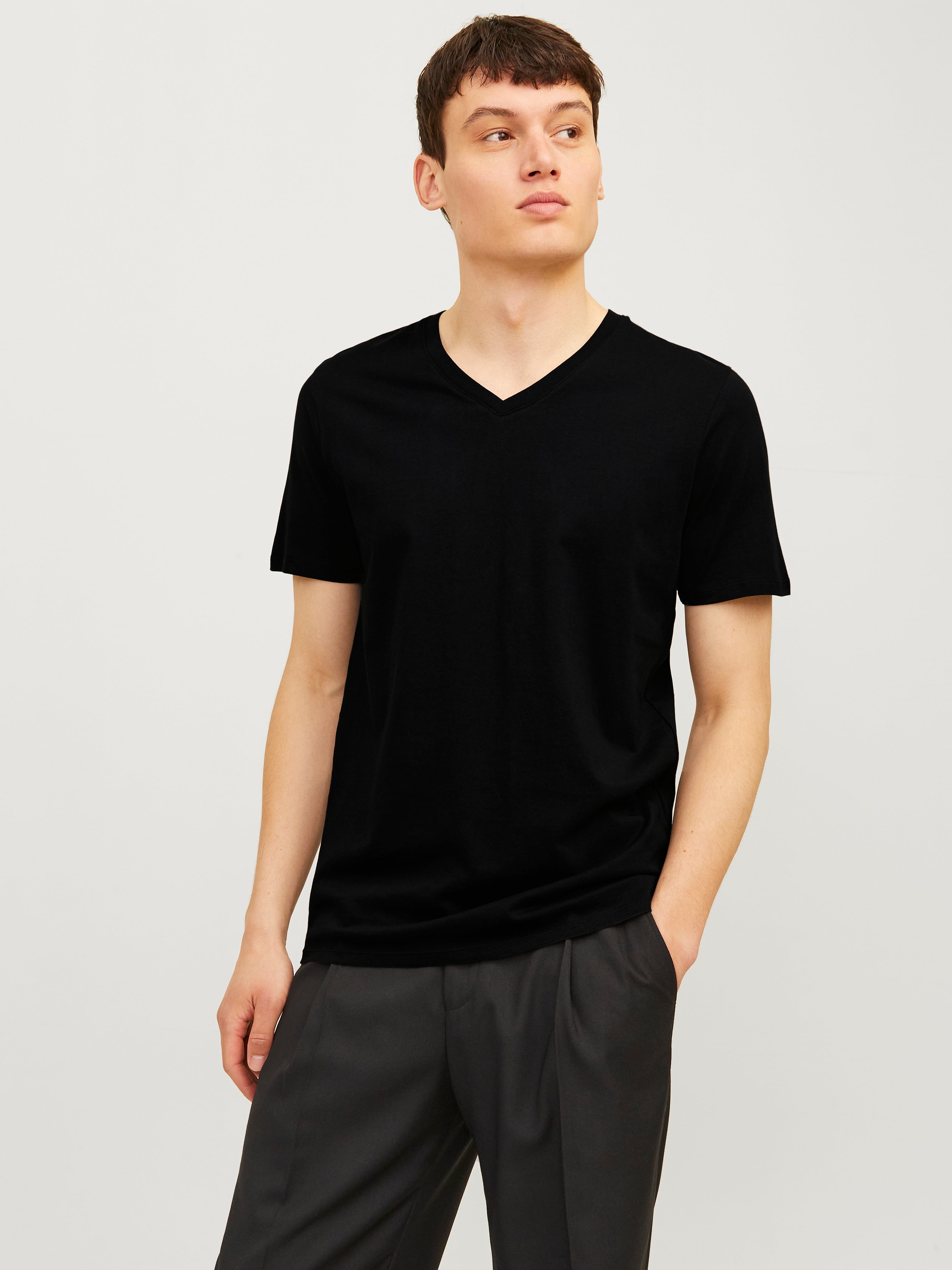 Jack & Jones 2-pack Plain V-Neck T-shirt - 12133914