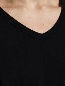Jack & Jones Paquete de 2 Camiseta Liso Cuello en V -Black - 12133914