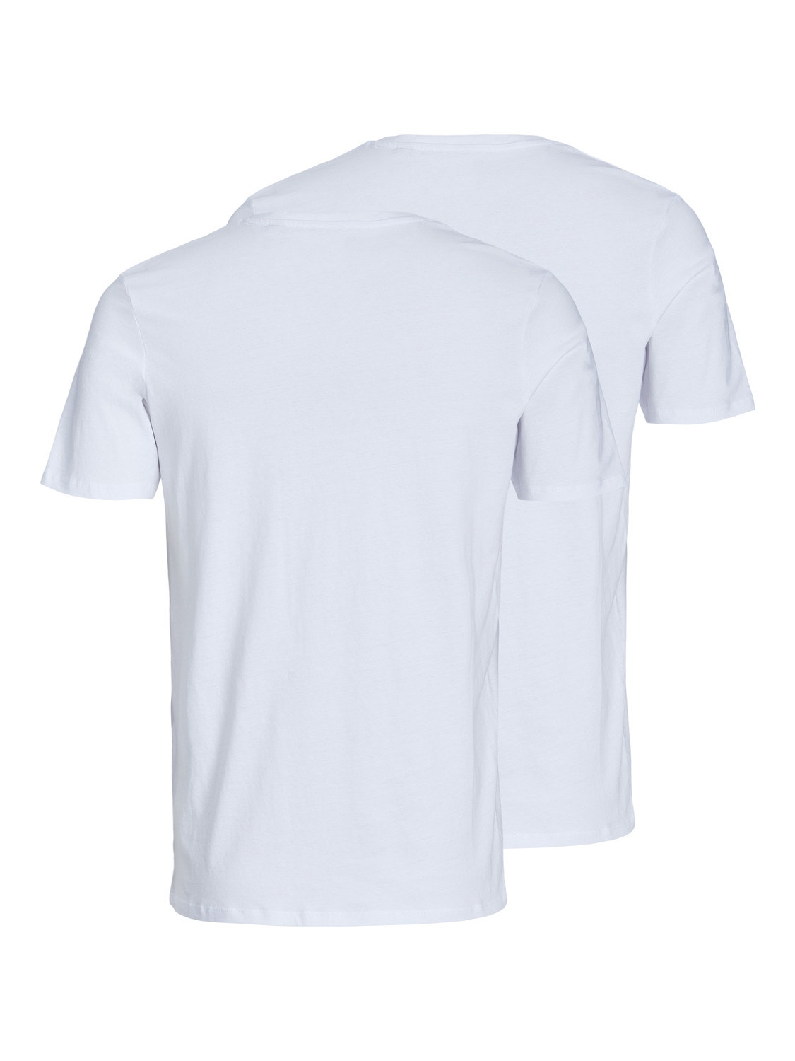 Jack & Jones 2-pack Enfärgat V-ringning T-shirt -White - 12133914