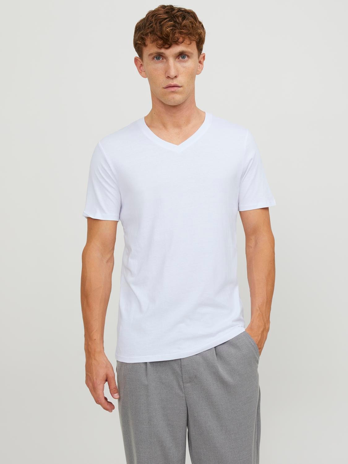 Jack & Jones 2-συσκευασία Καλοκαιρινό μπλουζάκι -White - 12133914