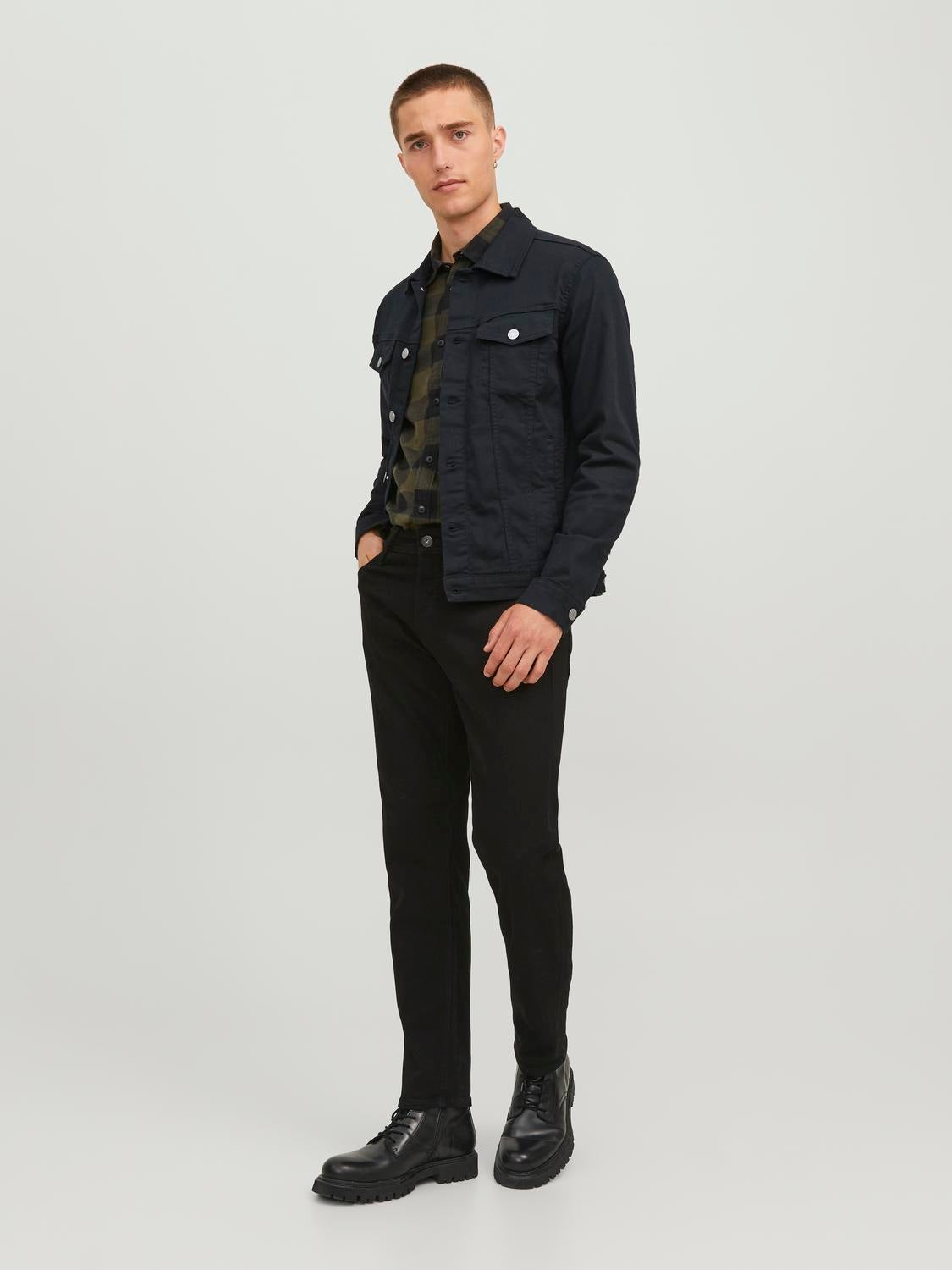 Jean jacket black jeans retailer