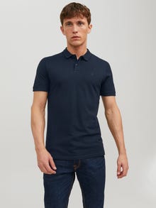 Jack & Jones Enfärgat Polo T-shirt -Navy Blazer - 12136516