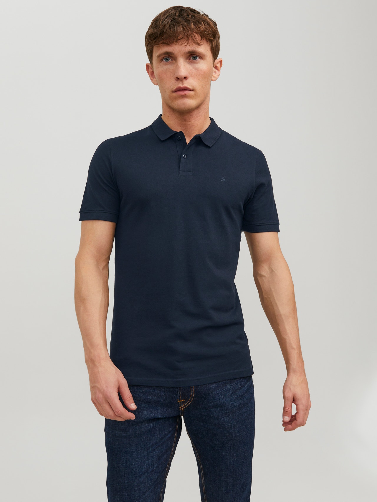 Jack & Jones T-shirt Liso Polo -Navy Blazer - 12136516