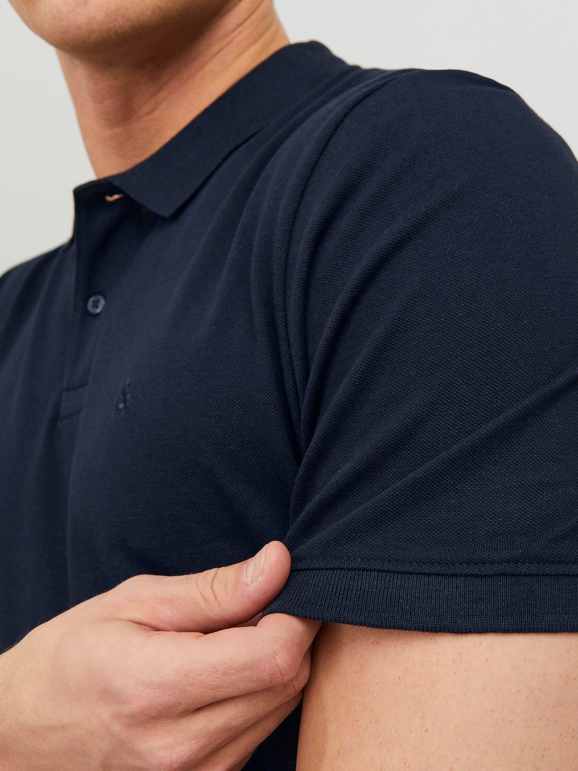 Plain navy blue polo shirt clearance back