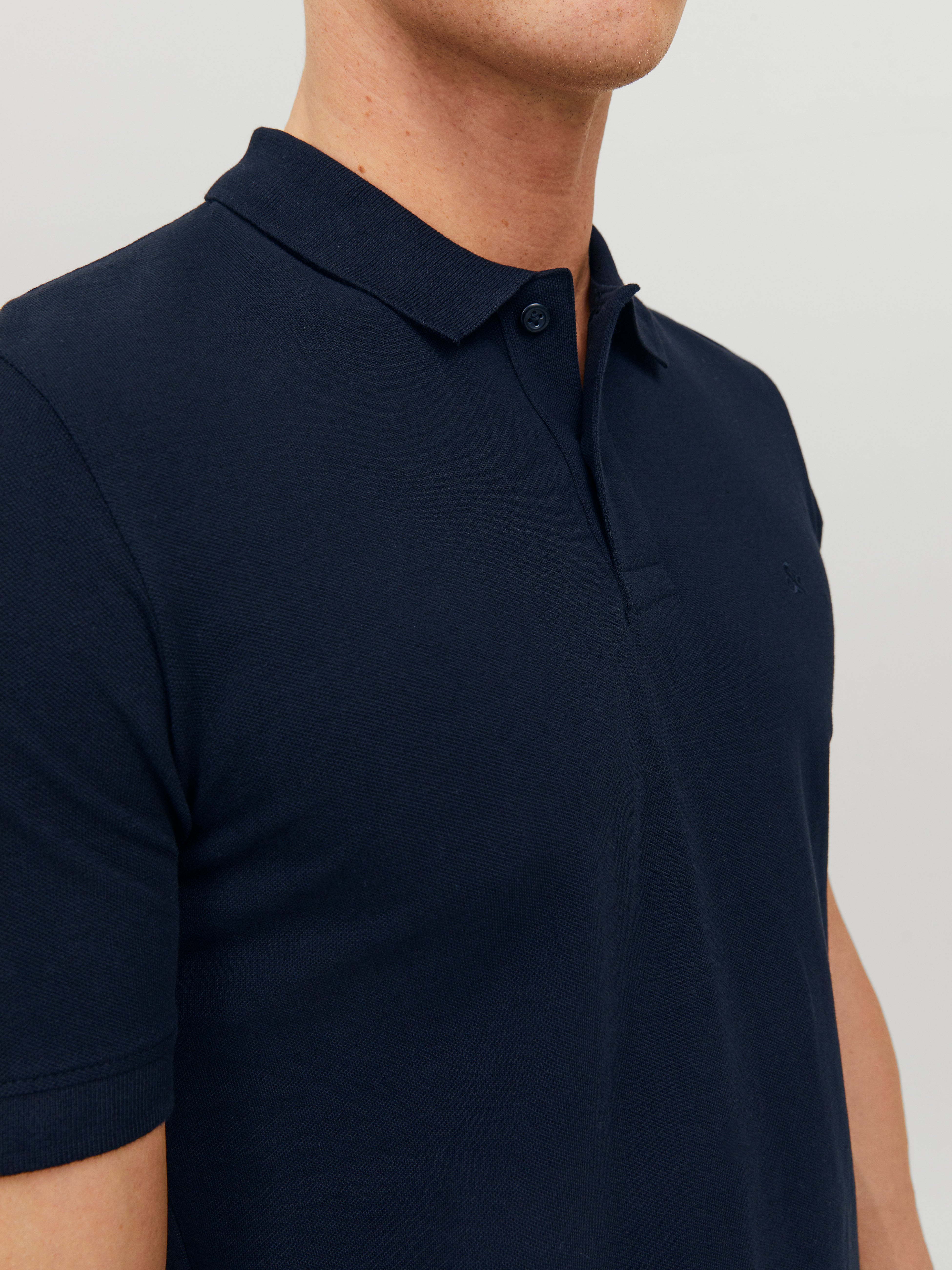 Einfarbig Polo T-shirt | Dunkelblau | Jack & Jones® 
