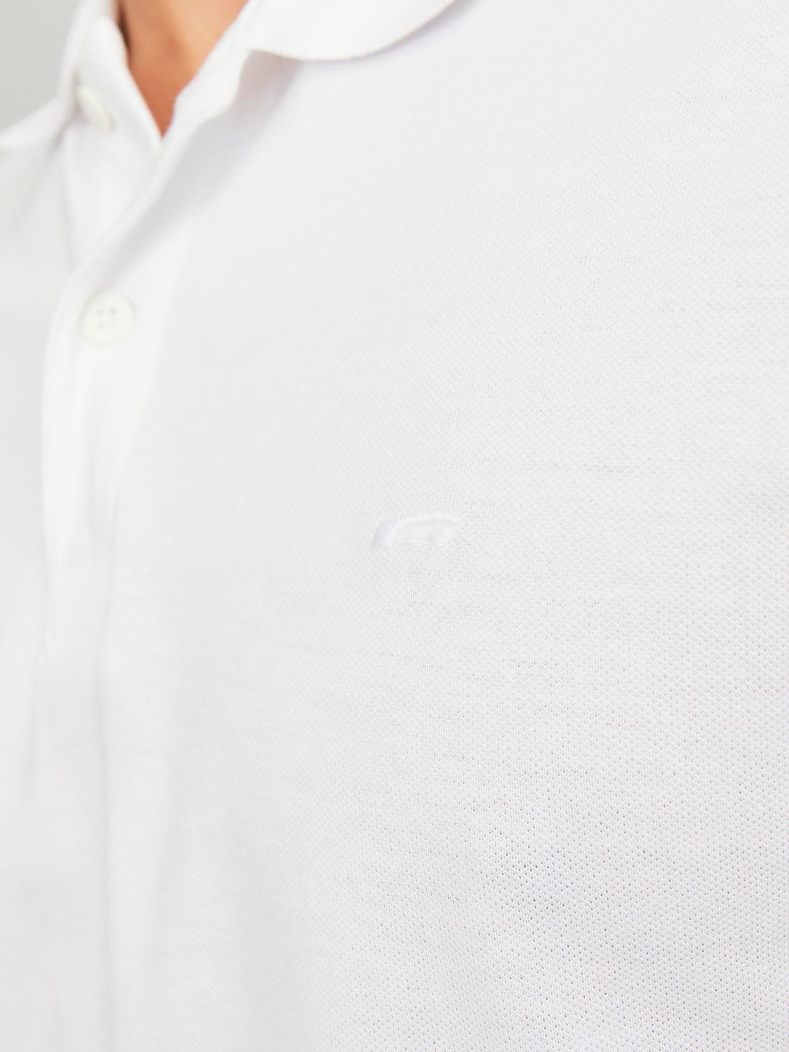 Jack & Jones Enfärgat Polo T-shirt -White - 12136516