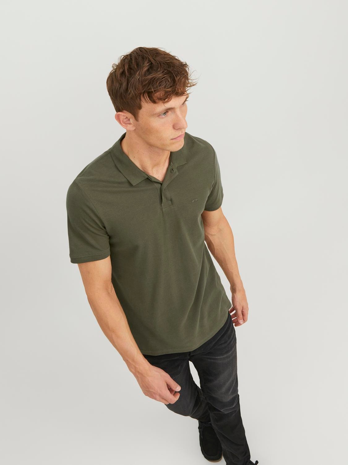 Jack & Jones T-shirt Uni Polo -Olive Night - 12136516