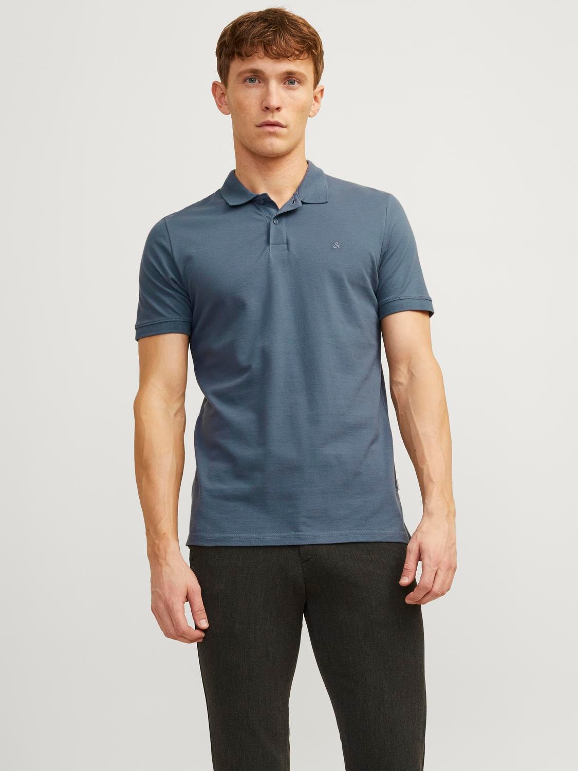 Jack & Jones Einfarbig Polo T-shirt -Grasaille - 12136516