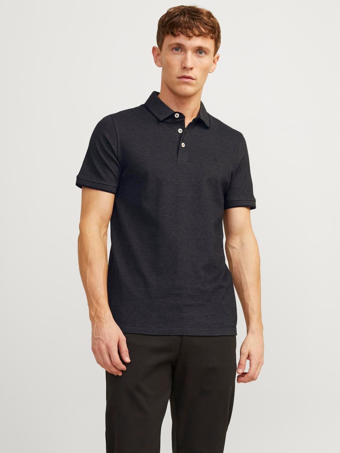 Einfarbig Poloshirt