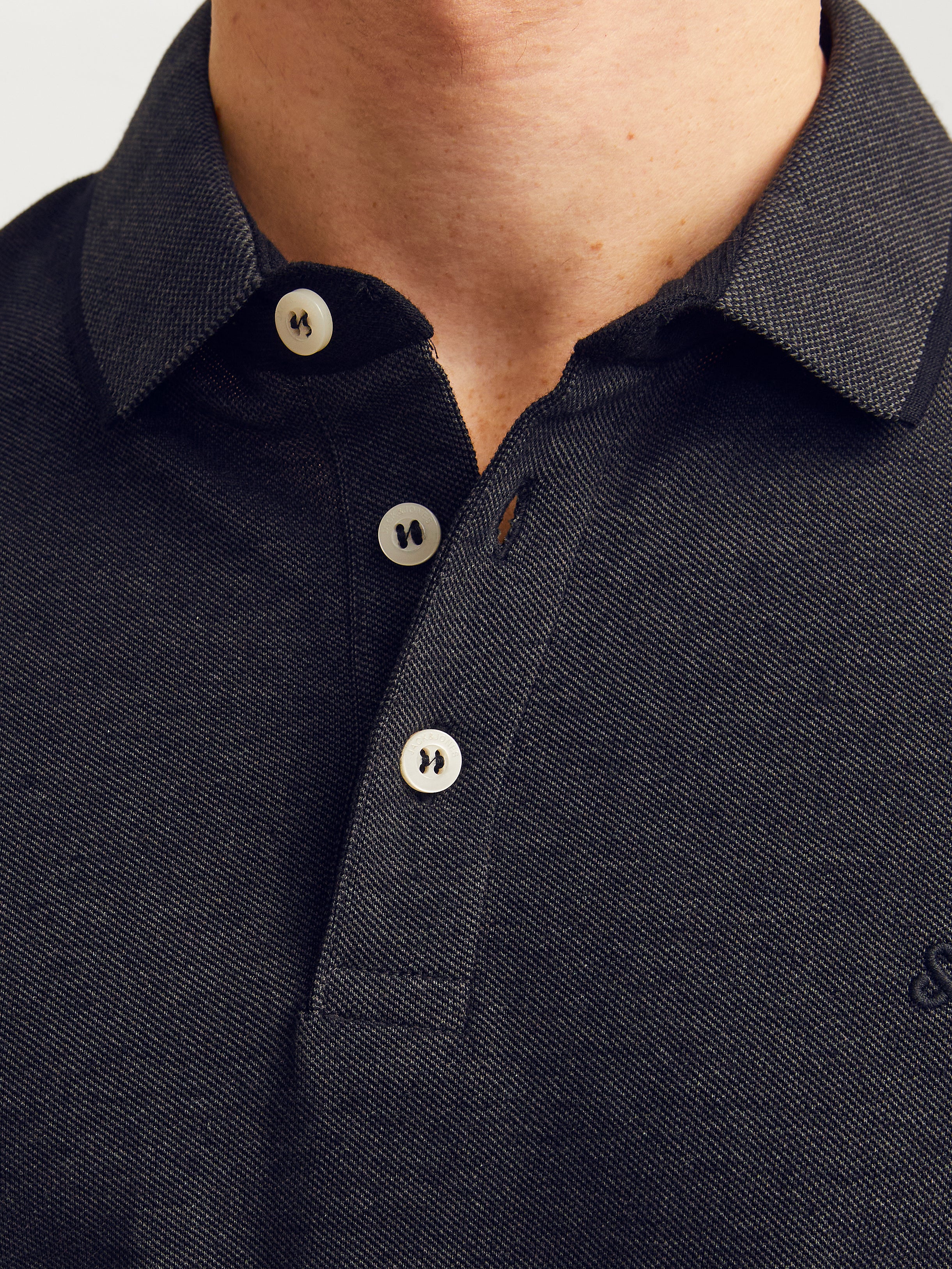 Einfarbig Polo T-shirt | Dunkelgrau | Jack & Jones®