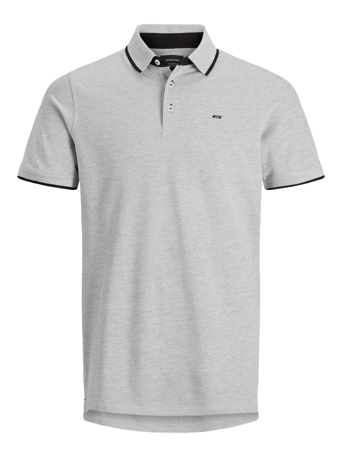Jack & Jones Einfarbig Polo T-shirt -Light Grey Melange - 12136668