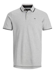 Jack & Jones Gładki Polo T-shirt -Light Grey Melange - 12136668