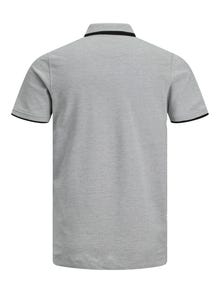 Jack & Jones Gładka Kołnierz koszulowy Koszula polo -Light Grey Melange - 12136668