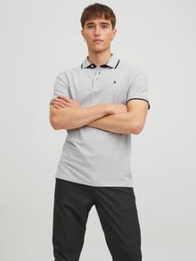 Jack & Jones Yksivärinen Polo T-shirt -Light Grey Melange - 12136668