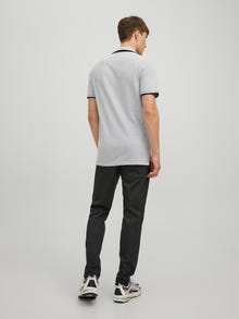 Jack & Jones Gładka Kołnierz koszulowy Koszula polo -Light Grey Melange - 12136668