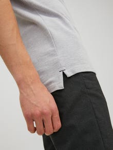 Jack & Jones Gładka Kołnierz koszulowy Koszula polo -Light Grey Melange - 12136668