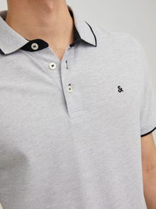 Jack & Jones Gładka Kołnierz koszulowy Koszula polo -Light Grey Melange - 12136668