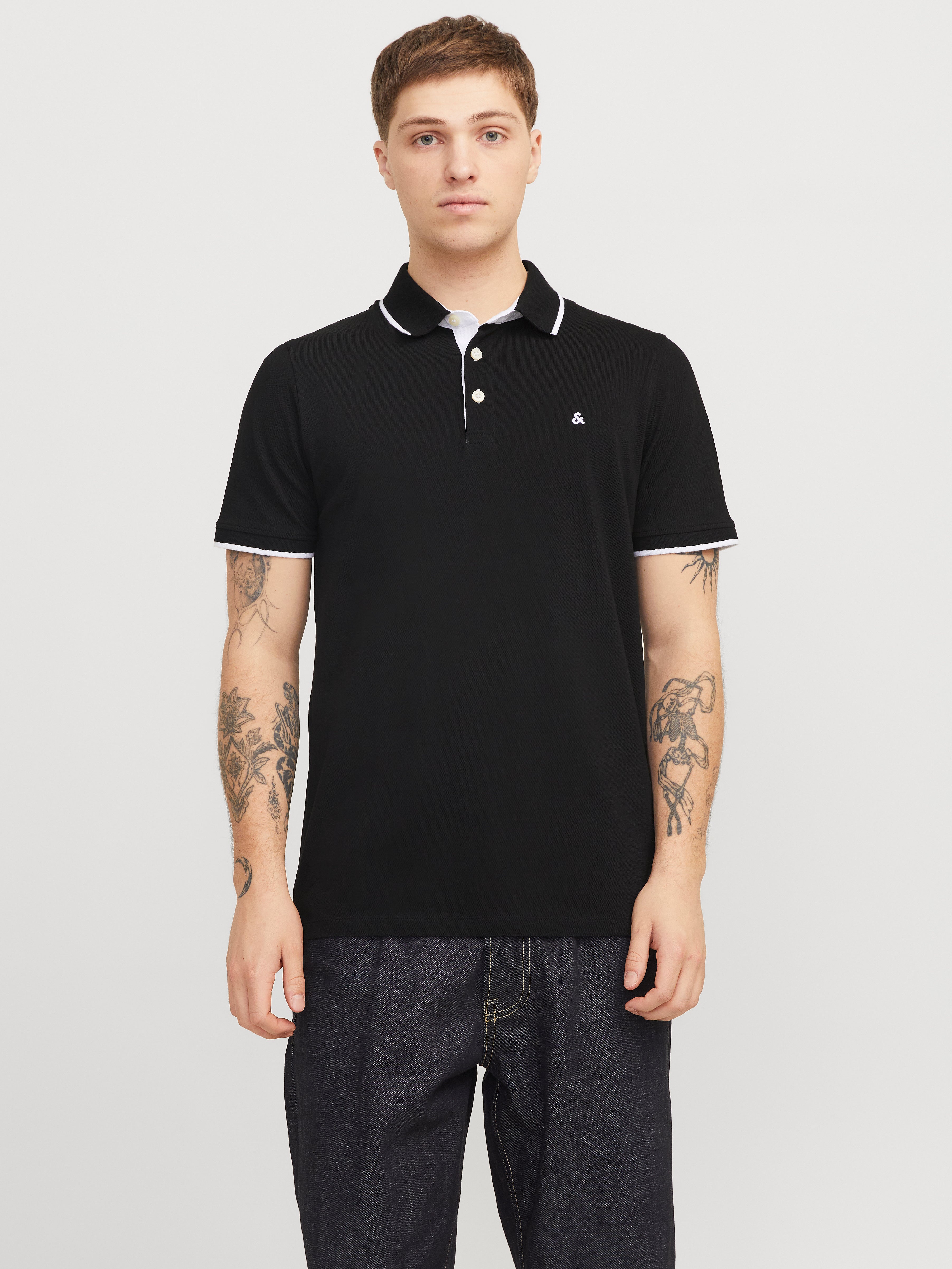 Einfarbig Poloshirt