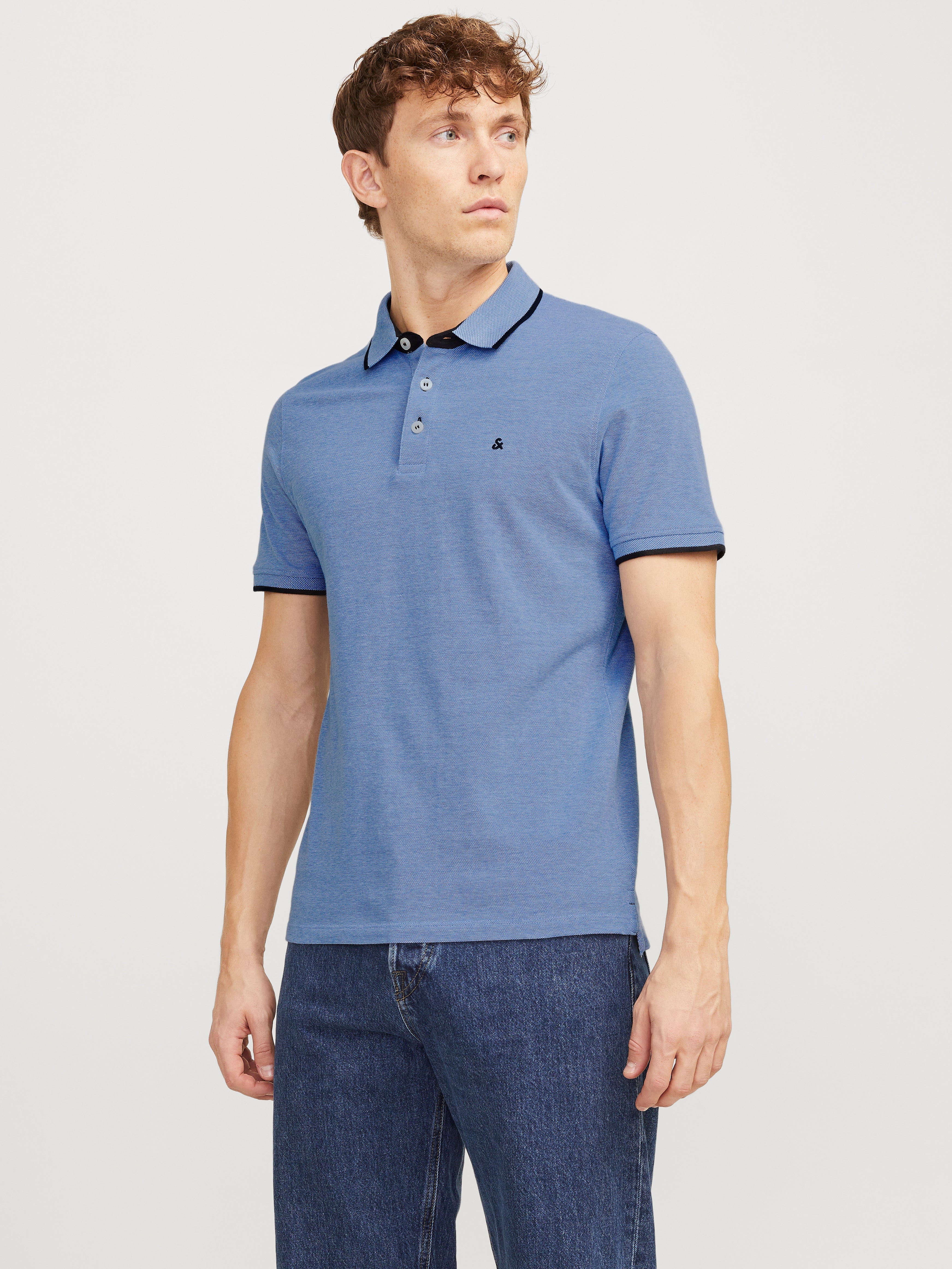 Einfarbig Poloshirt