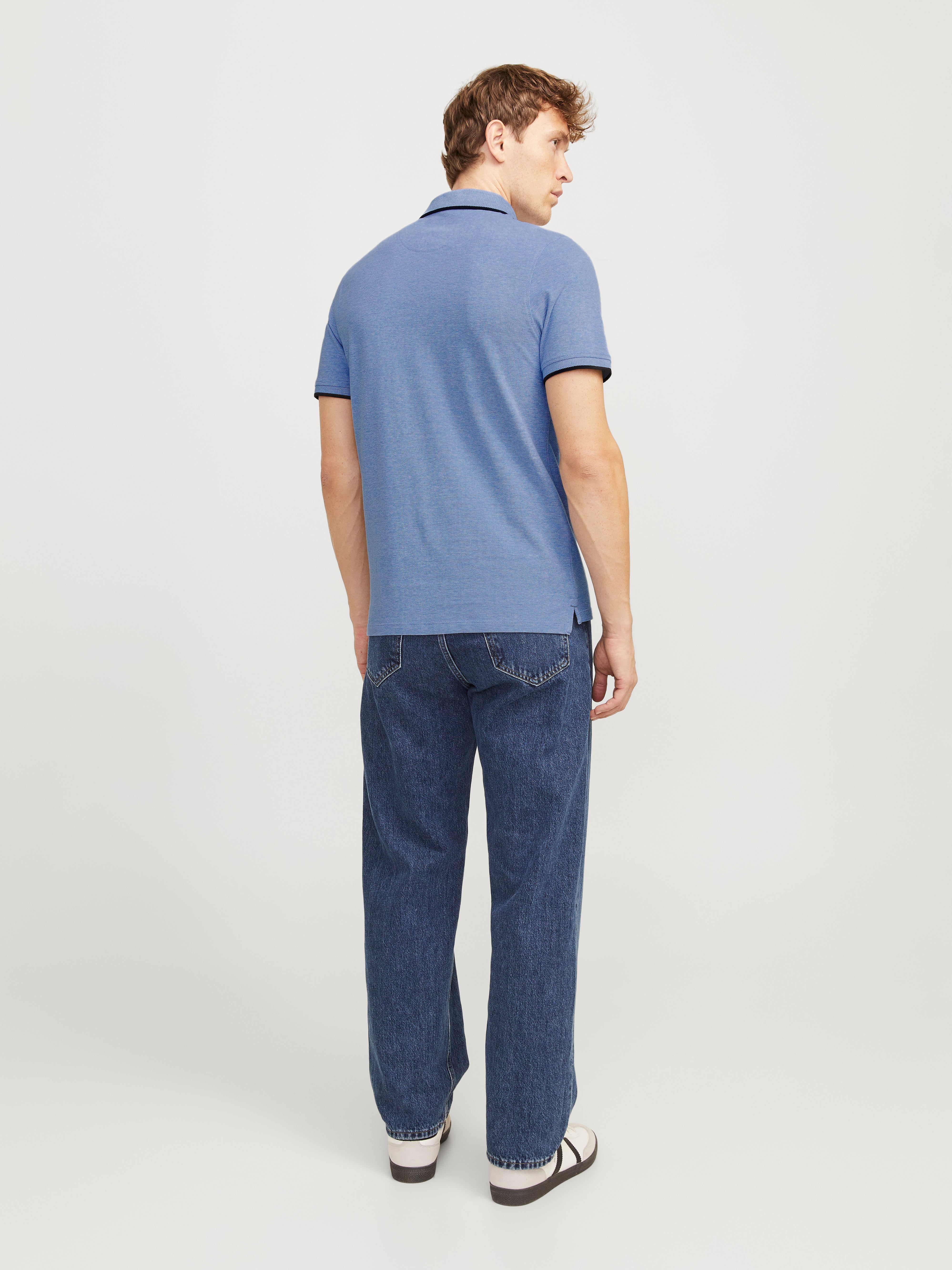Jack & Jones Bez vzoru Polo límec Tričko -Bright Cobalt - 12136668