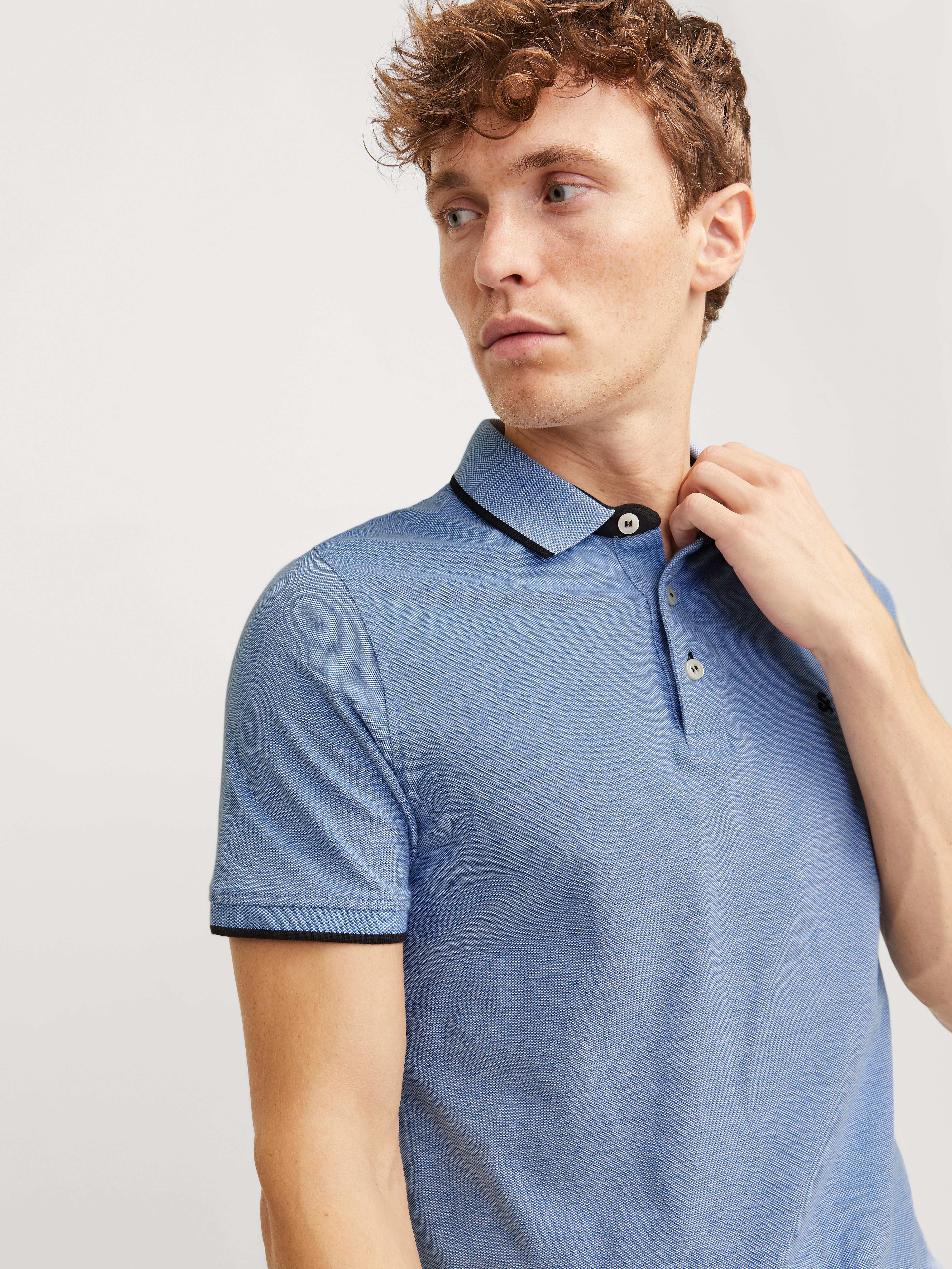 Jack & Jones Bez vzoru Polo límec Tričko -Bright Cobalt - 12136668