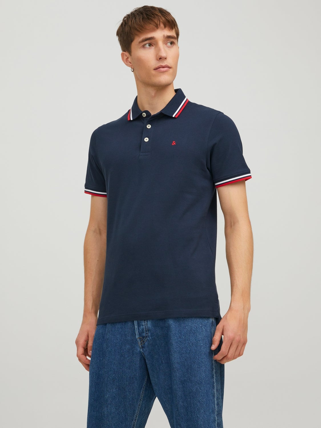 Einfarbig Hemdkragen Poloshirt