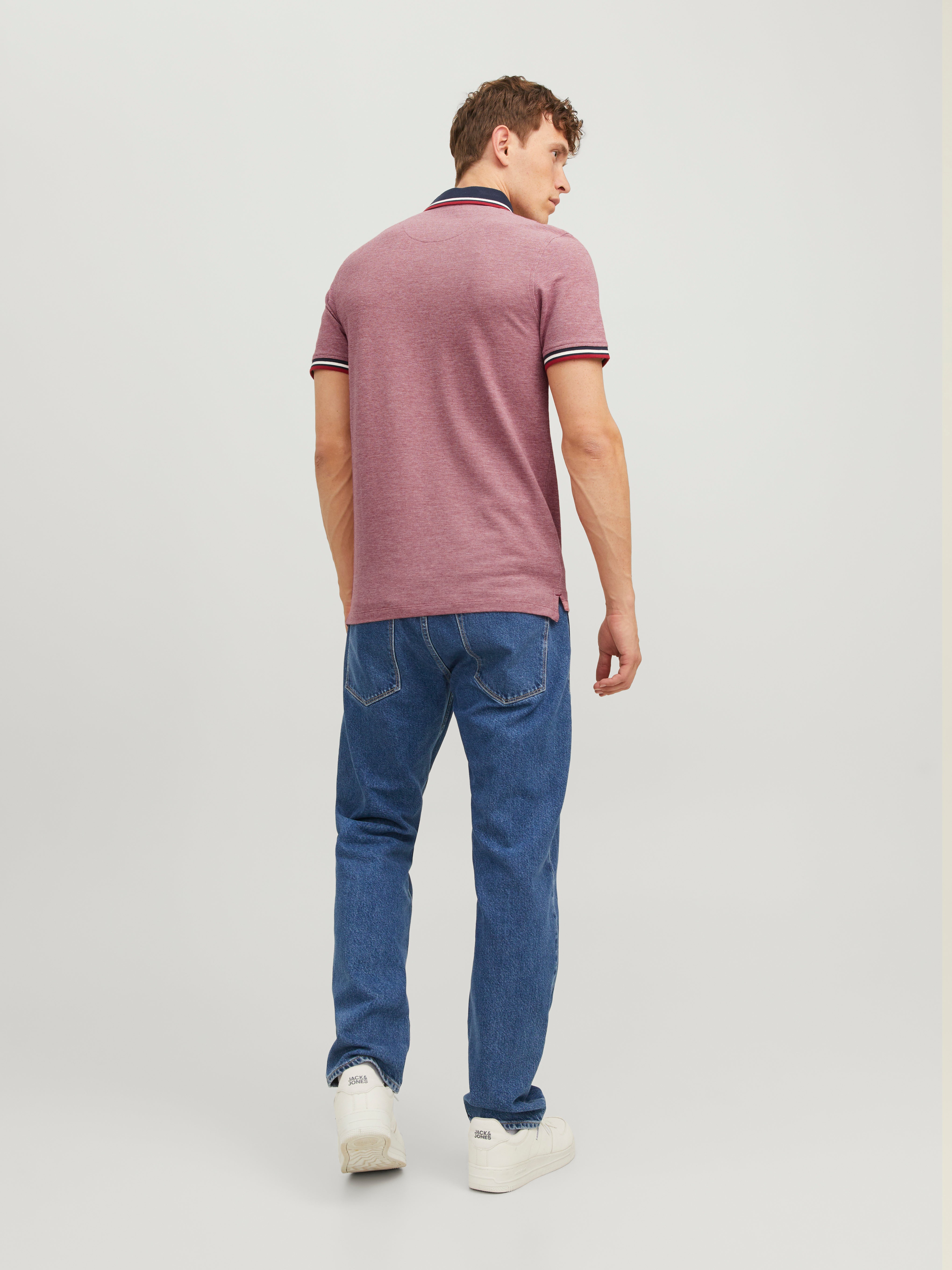 Jack & Jones Gładki Polo T-shirt -Rio Red - 12136668