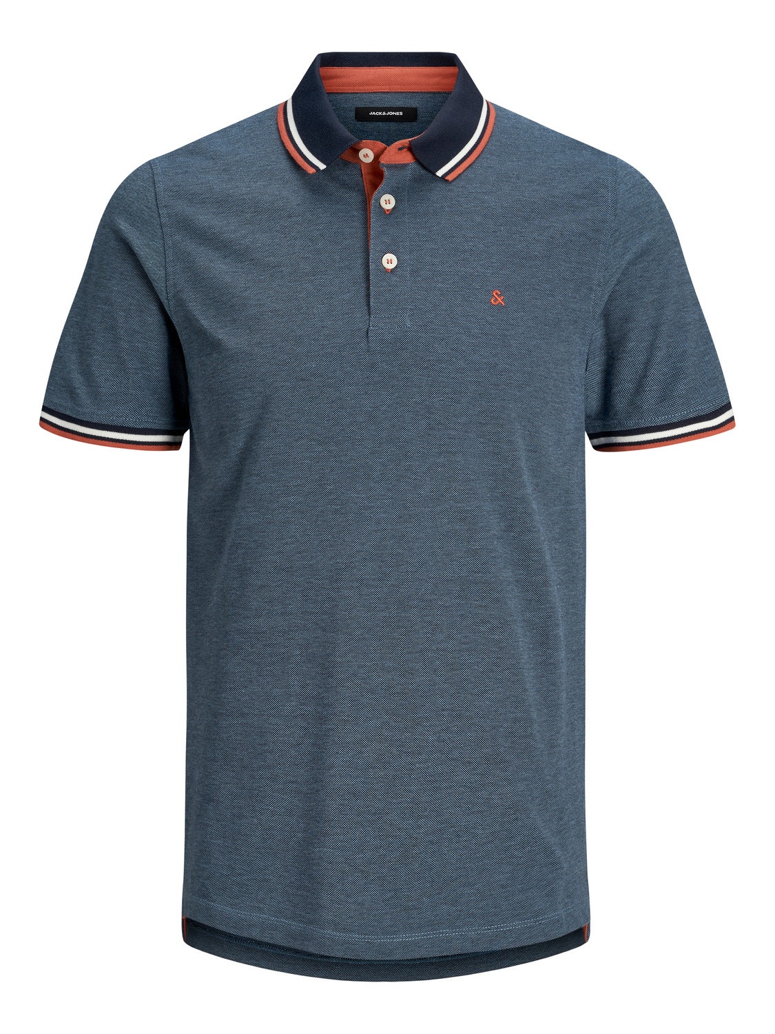 Jack & Jones Enfärgat Polo T-shirt -Denim Blue - 12136668