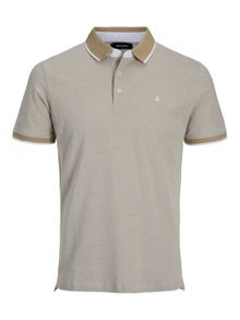Jack & Jones Ensfarvet Polo T-shirt -Crockery - 12136668