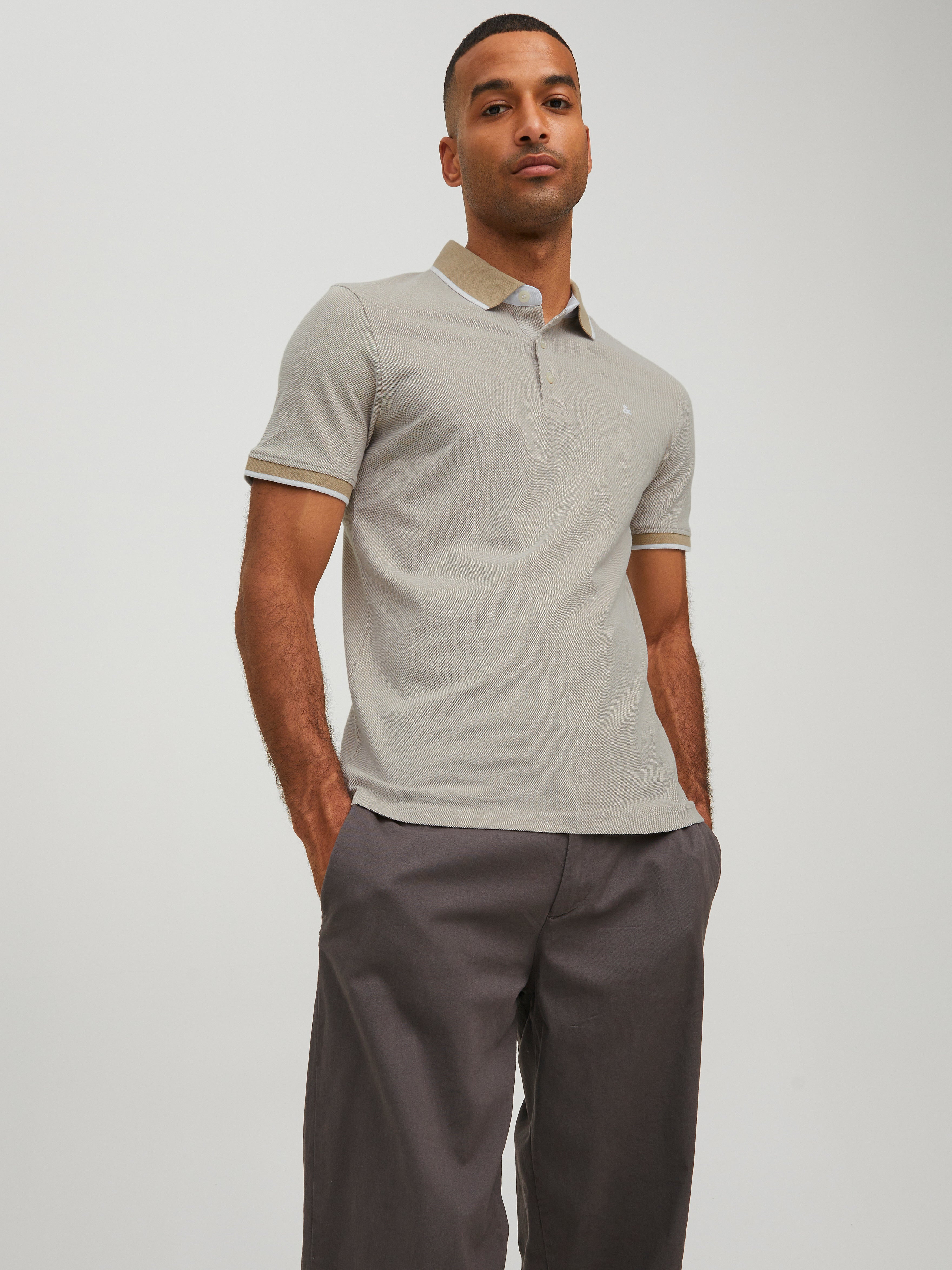 Jack & Jones Ühevärviline Polo Eesti keel -Crockery - 12136668
