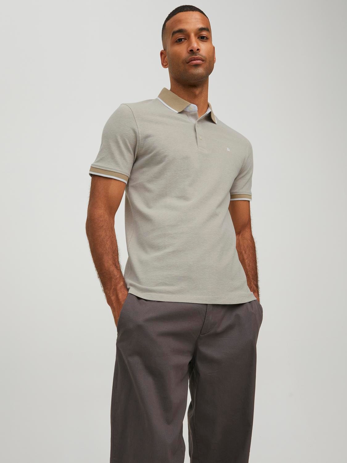 Jack & Jones Ühevärviline Polo Eesti keel -Crockery - 12136668