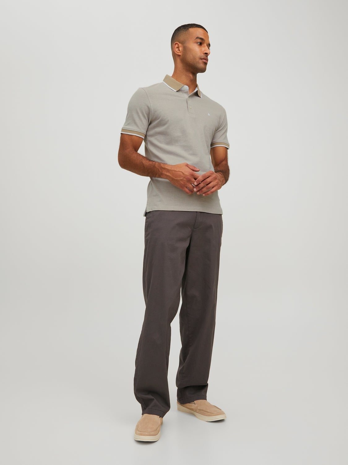 Gray polo hotsell with khaki pants