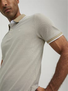 Jack & Jones Yksivärinen Polo T-shirt -Crockery - 12136668