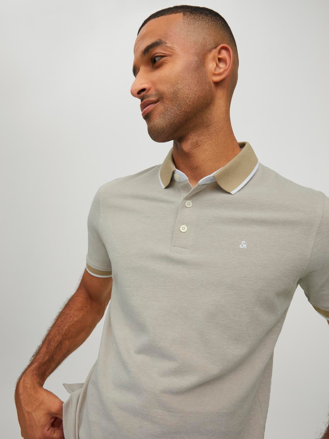 Jack & Jones Ühevärviline Polo Eesti keel -Crockery - 12136668