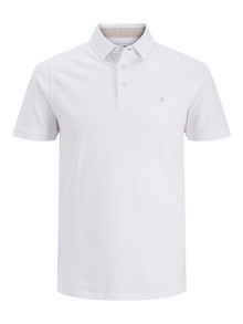Jack & Jones Vienspalvis Marškininė apykaklė Polo -White - 12136668