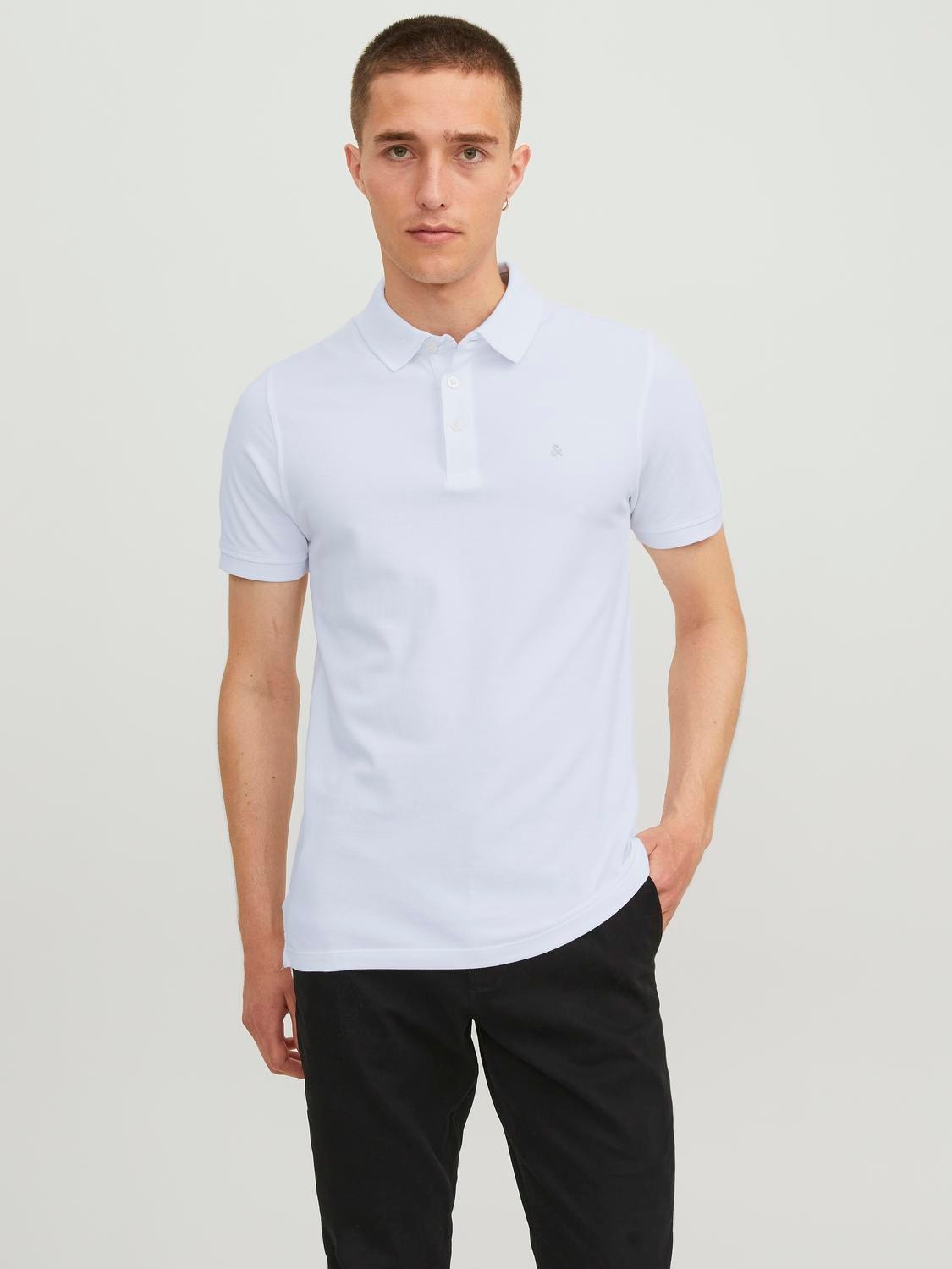 Jack & Jones T-shirt Semplice Polo -White - 12136668