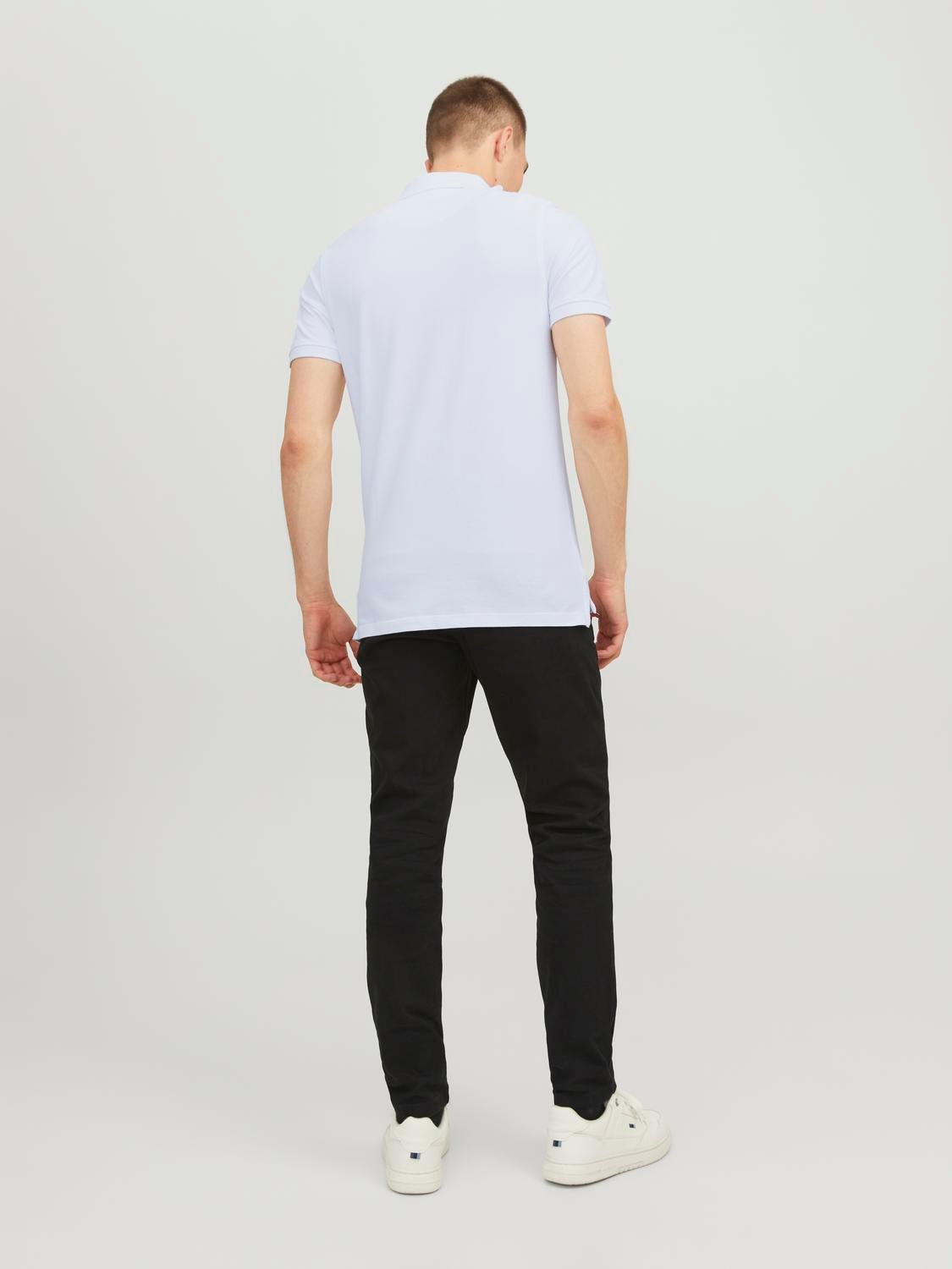 Jack & Jones Enfärgat Polo T-shirt -White - 12136668