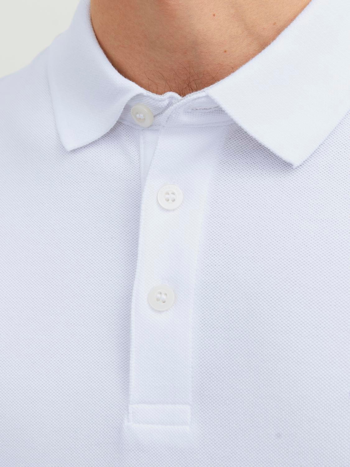 Jack & Jones Yksivärinen Polo T-shirt -White - 12136668