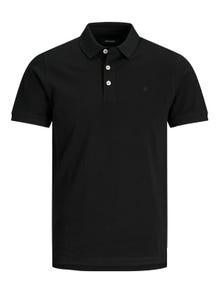 Jack & Jones Enfärgat Polo T-shirt -Black - 12136668