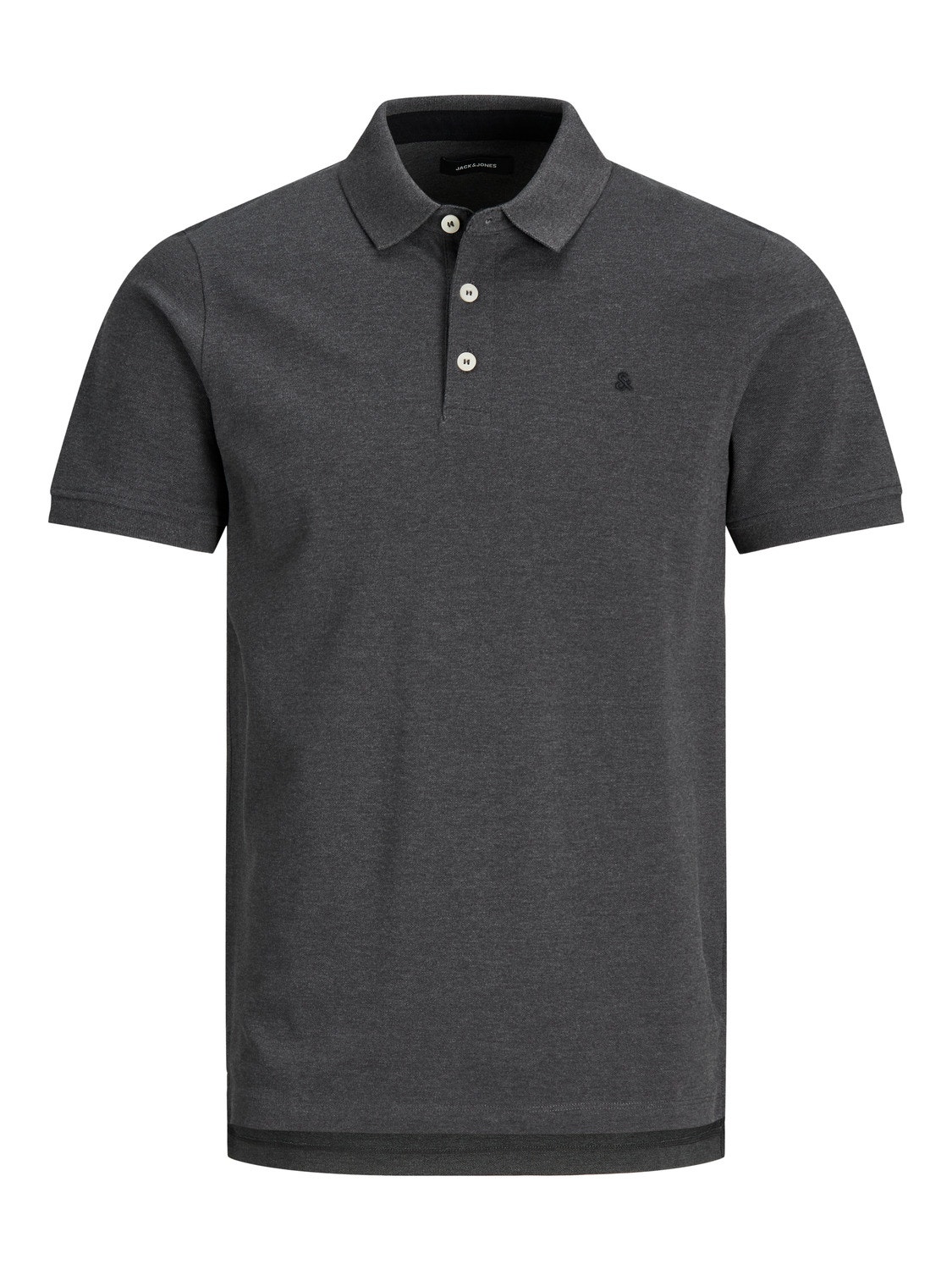 Jack & Jones Enfärgat Polo T-shirt -Dark Grey Melange - 12136668